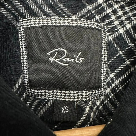 Rails Hunter Button Down Plaid Shirt Black and White Women's Size XS - Picture 10 of 12